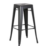 30″ Matte Black Backless Metal Barstool With a Set of 2
