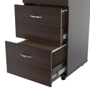 12.5" x 16" x 25" White Blue  Portable 2 Drawers