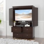 Espresso Finish Wood Four Drawer Armoire Dresser