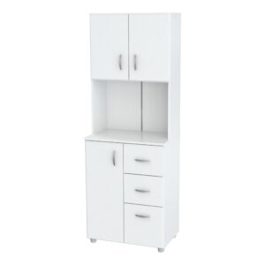 White and Gold Moroccan Dynasty Three Door Accent Cabinet