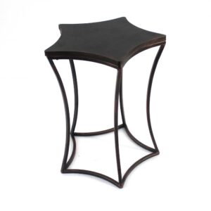 16' X 18' X 20' White Marble Wood 2Pc Pk End Table