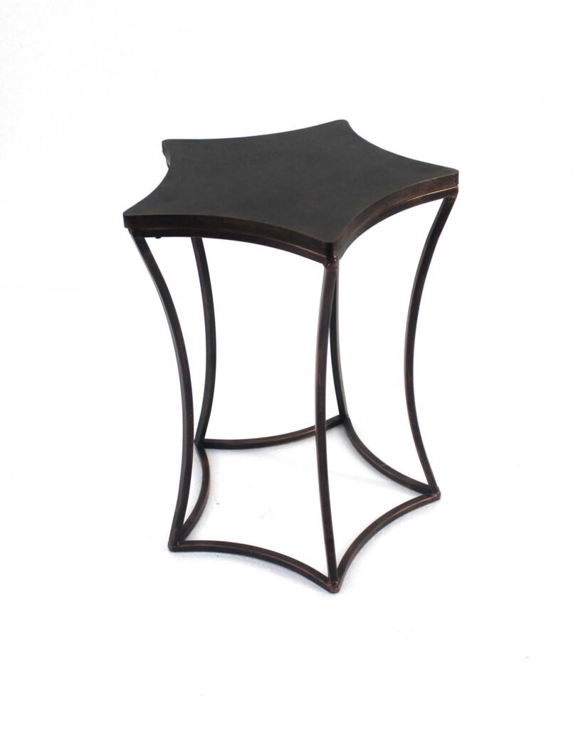17 x 17 x 22 Bronze Minimalist Industrial Style Metal – End Table