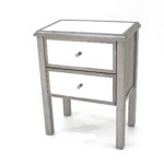13.75 x 24 x 30.5 Silver Coastal 2 Drawer Mirrored – End Table