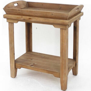 16' X 18' X 20' White Marble Wood 2Pc Pk End Table