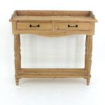 11.75 x 42 x 38.5 Natural 2 Drawer Rustic Unfinished Dressing – End Table