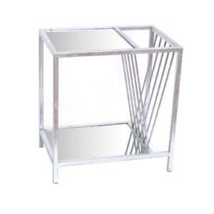 14.2 x 19.7 x 23.6 Gray Pastoral Loft Wooden  End Table