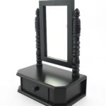 8.5 x 14 x 20 Black Traditional Drawer  Table Mirror