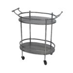 15 x 28 x 31 Bronze Antique Oval  Service Cart