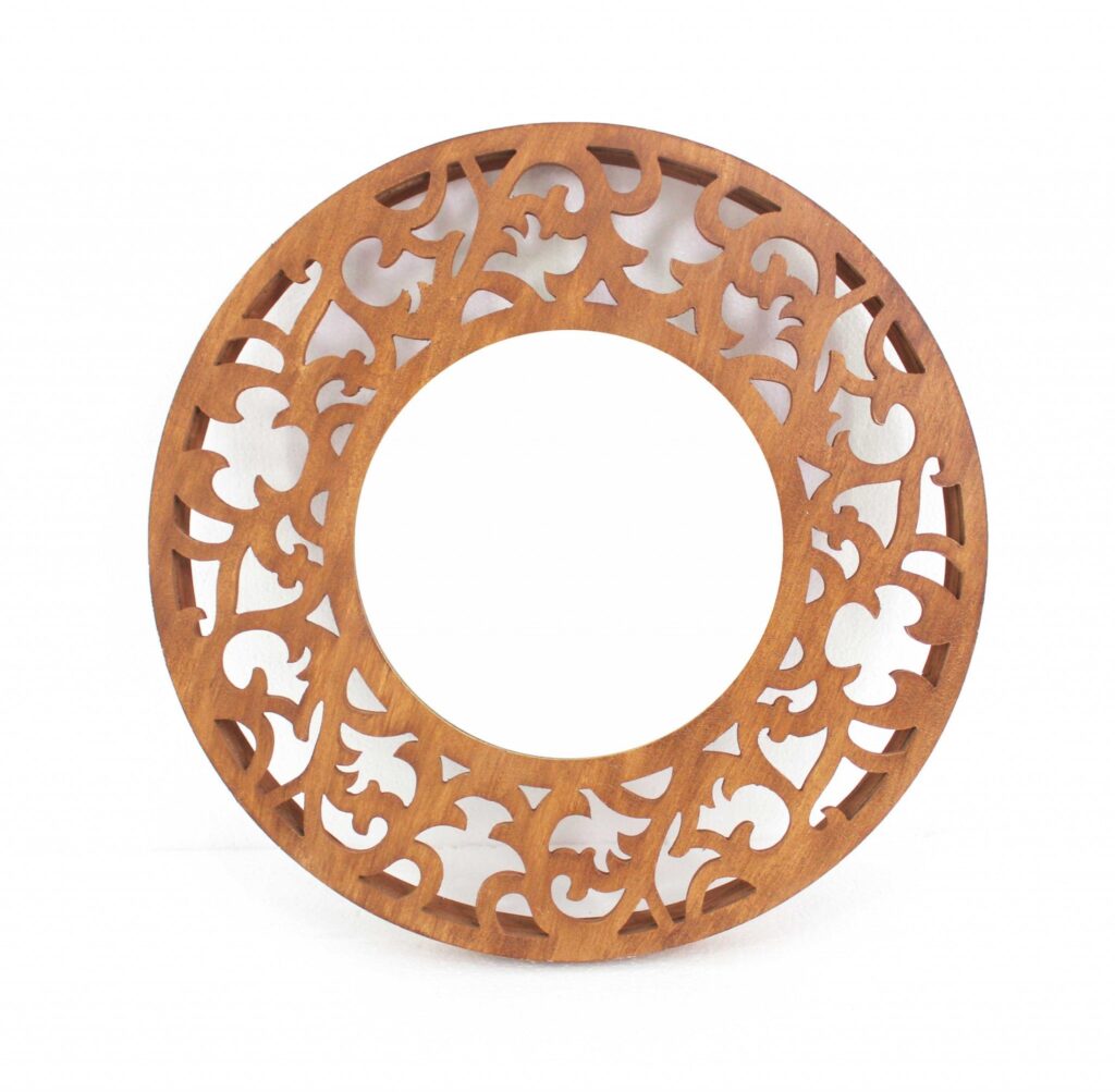 23.5 x 23.5 x 1.75 Brown Traditional Wooden – Wall Mirror