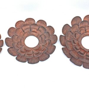 28.25 Round Gold Flower Metal Wall Mirror