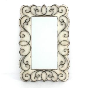 28.25 Round Gold Flower Metal Wall Mirror