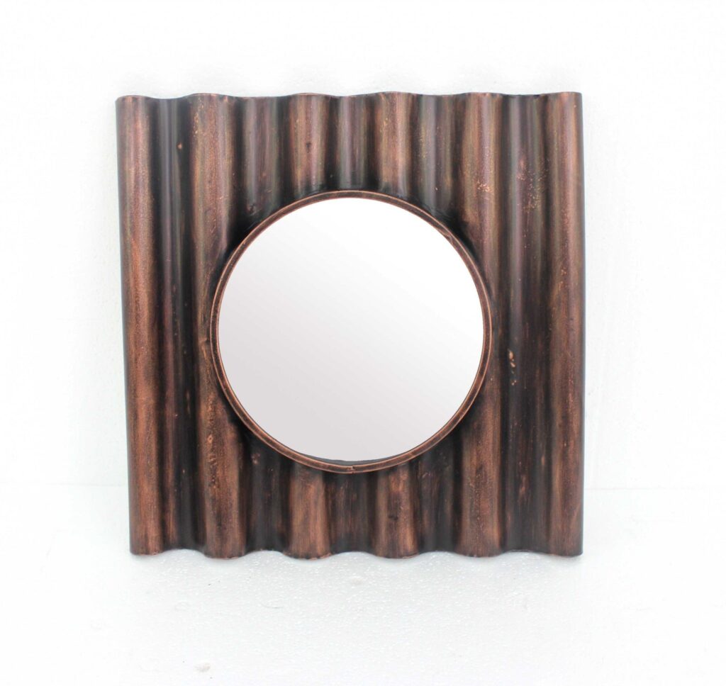 24 x 24 x 3 Bronze Panpipe-Like Wooden Cosmetic – Mirror