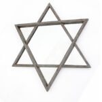 26 x 30 x 2 Silver Rustic Hexagram Wooden – Cosmetic Mirror