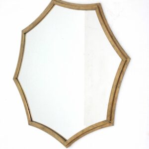 28.25 Round Gold Flower Metal Wall Mirror
