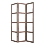 1 x 63 x 84 Brown Wood Glass  Screen