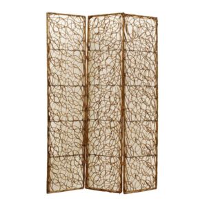 1 x 84 x 84 Tan Wood & Fabric  Screen