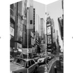 1 x 48 x 72 Multi Color Wood Canvas New York City  Screen