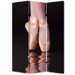 1″ x 48″ x 72″ Multi Color Wood Canvas Ballet  Screen