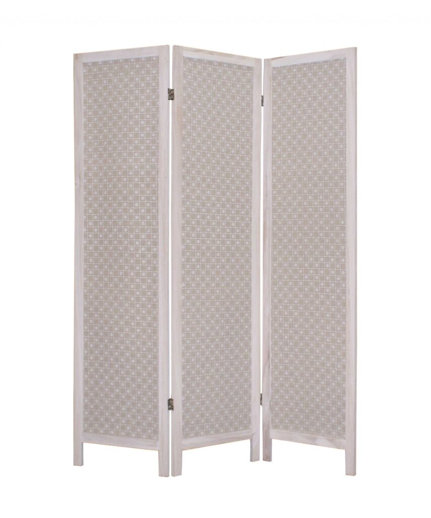 1 x 48 x 67 Beige Wood & Fabric – Screen