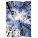 1″ x 48″ x 72″ Multi Color Wood Canvas Forest  Screen