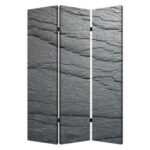 1″ x 48″ x 72″ Multi Color Wood Canvas Black Slate  Screen