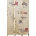 1 x 50 x 71 Multi Color Wood Canvas Traveler  Screen