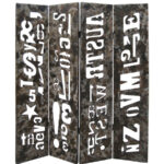 1″ x 60″ x 71″ Brown Distressed Wooden  Screen