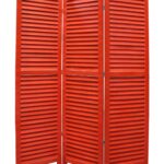 1 x 48 x 67 Red Wood Shutter -Screen