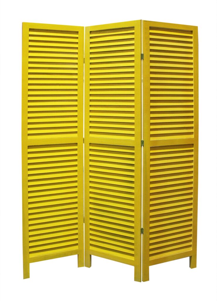 1 x 48 x 67 Yellow Wood Shutter – Screen