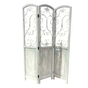 1 x 63 x 72 White Wood Garden  Screen