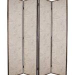 1 x 84 x 84 Tan Wood & Fabric  Screen