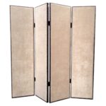 1 x 84 x 84 Beige Wood & Fabric Chateau  Screen