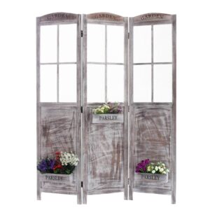 1 x 52 x 67 Beige Wood  Screen