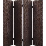 1 x 84 x 84 Bronze Wood & Fabric  Screen