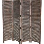 1 x 80 x 84 Brown Wood Screen