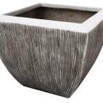 Large Distressed and Ribbed Flower Pot Planter