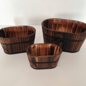 1 x 18 x 39 Gray Sandstone Ribbed Long Conical  Planter With Light