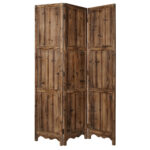 1″ x 63″ x 72″ Natural 3 panel Wood Fortress  Screen