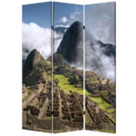 1″ x 48″ x 72″ Multi Color Wood Canvas Machu Picchu  Screen