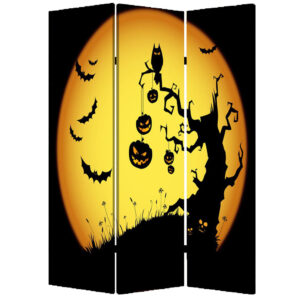 1" x 48" x 72" Multi Color Wood Canvas Budda  Screen