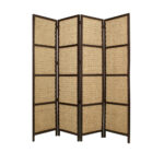 1″ x 80″ x 96″ Brown Wood Braided Rope  Screen