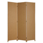 1″ x 54″ x 72″ Light Brown Wood  3 Panel Screen