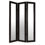 1″ x 63″ x 84″ Brown Faux leather  Screen