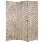 1″ x 63″ x 72″ Silver Wood 3 Panel  Screen