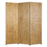 1″ x 63″ x 72″ Gold Wood 3 Panel  Screen