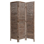 1″ x 63″ x 72″ Brown 3 Panel Solid Wood Fortress  Screen
