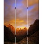1 x 48 x 72 Multi Color Wood Canvas Desert  Screen