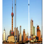 1″ x 48″ x 72″ Multi Color Wood Canvas China  Screen