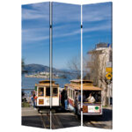 1″ x 48″ x 72″ Multi Color Wood Canvas San Francisco  Screen
