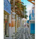 1″ x 48″ x 72″ Multi Color Wood Canvas Greece  Screen